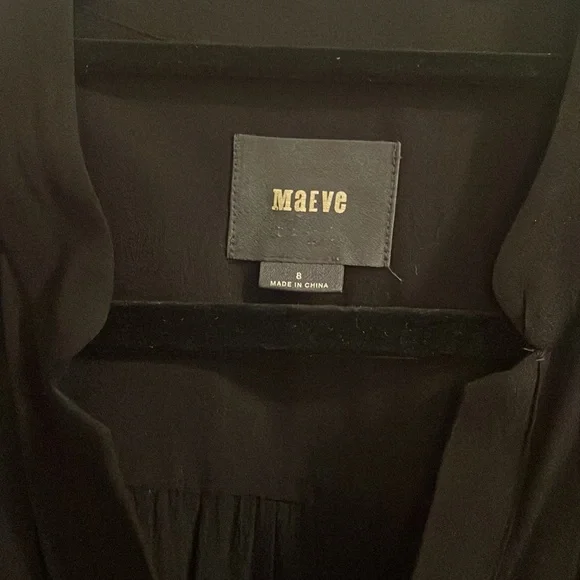 Anthropologie Maeve Black Shirt Dress with pockets - Picture 8 of 8